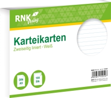 Karteikarten - DIN A5, liniert, weiß, 100 Karten