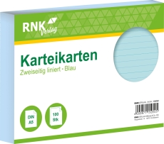 Karteikarten - DIN A5, liniert, blau, 100 Karten