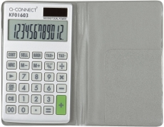 Taschenrechner Solar-/Batteriebetrieb, 12-stellig, LC-Display, weiß