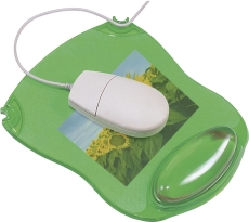 Mousepad mit Gelauflage - grün-transparent