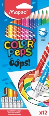 Farbstiftetui ColorPeps OOPS - 12 Farben sortiert, mit Radiergummi