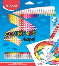 Farbstiftetui ColorPeps OOPS - 24 Farben sortiert, mit Radiergummi