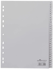 Zahlenregister - PP, 1 - 31, grau, A4, 31 Blatt