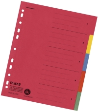 Zahlenregister - 1-5, Karton farbig, A4, 5 Farben, gelocht mit Orgadruck