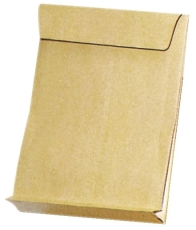 Faltentaschen - E4, ohne Fenster, 40 mm-Falte, Klotzboden, haftklebend, 140 g/qm, braun, 100 Stück