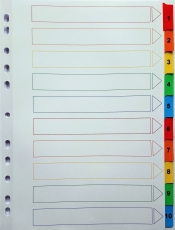 Zahlenregister - 1 - 10, Karton, A4, 10 Blatt + Indexblatt, weiß