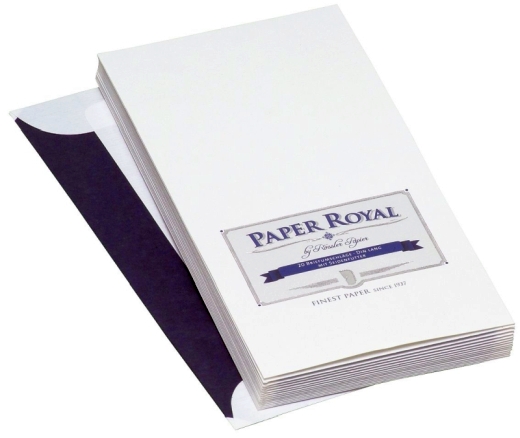 Paper Royal Briefhüllen - DIN lang mit Seidenfutter, 20 Stück, weiß