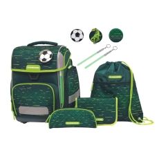 Schultaschenset Ergolite - 9tlg. Soccer Star green