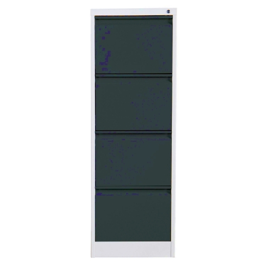 Hängeregistraturenschrank, 4 Laden, einbahnig, Stahl, grau/anthrazit