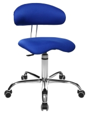 Drehhocker Sitness 40 mit Lehne - blau, Universalrollen