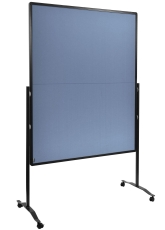 Moderationswand PREMIUM PLUS - 150x120 cm, klappbar, Filz, blau-grau