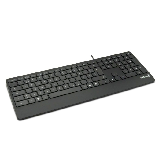 TERRA Keyboard 4000 Corded [DE] USB black Copilot QWERTZ, 105 Tasten, kabelgebunden, 1,80m