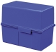 Karteibox DIN A6 quer - für 400 Karten mit Stahlscharnier, blau