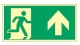 Notausgang rechts Pfeil oben ISO 7010, Kunststoff langnachleuchtend, 29,7x14,8 cm