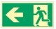 Notausgang links Pfeil links, ISO 7010, Kunststoff langnachleuchtend, 29,7x14,8 cm