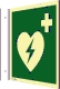 Fahnenschild Automat. externer Defibrillator,Kunststoff,nachl.,160-mcd,148x148mm