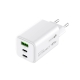 GaN-Ladegerät 65W, 1 x USB-A und 2x USB-C, weiß