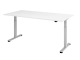 Schreibtisch T-Fuß elektrisch - 200 x 73-119 x 100 cm, weiß/silber