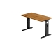 Schreibtisch Mini Office O-Serie, C-Fuß - 120 x 65-85 x 67 cm, Asteiche/Graphit