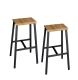 Barhocker, 2er Set, asteiche/grau