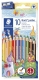 Farbstift Noris® jumbo - 4 mm, dreikant, Kartonetui mit 10 Farben + Spitzer