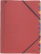 3912 Ordnungsmappe - 12 Fächer, A4, Pendarec-Karton (RC), 430 g/qm, rot