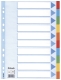 Register - blanko, Karton, A4, 10 Blatt, weiß, farbige Taben