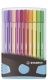 Premium-Filzstift - Pen 68 ColorParade - 20er Tischset in anthrazit/hellblau - mit 20 verschiedenen Farben