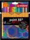 Fineliner point 88® Etui - ARTY - 18er Pack - mit 18 verschiedenen Farben