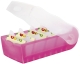 Karteibox CROCO - A7 quer, für 900 Karten, pink-transluzent