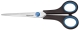 Schere Easy Grip, rostfrei, gerade, symmetrisch, blau/schwarz, 18 cm