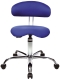 Drehhocker Sitness 40 mit Lehne - blau, Teppichrollen