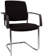 Besucherstuhl BtoB 20 Polster - schwarz, mit Armlehnen, 2er-Set