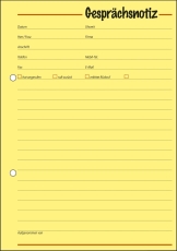 Gesprächsnotizen - A5, Papier gelb, 50 Blatt