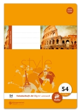 Vokabelheft - LIN54, A4, 32 Blatt, 80 g/qm, 9 mm liniert mit 2 MST