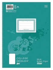 Collegeblock - A4, 80 Blatt, 70 g/qm, blanko