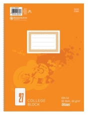 Collegeblock LIN27 - A4, 80 Blatt, 60 g/qm, 9mm liniert mit Randlinien