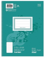 Collegeblock - A5, 80 Blatt, 70 g/qm, 9mm liniert