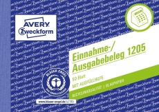 1205 Einnahme-/Ausgabebeleg, DIN A6 quer, fälschungssicher, 50 Blatt, weiß