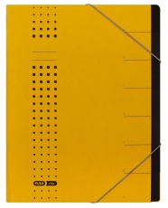 Ordnungsmappe chic - 7 Fächer, A4, Karton (RC), 450 g/qm, gelb