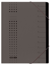Ordnungsmappe chic - 12 Fächer, A4, Karton (RC), 450 g/qm, anthrazit