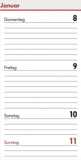 Ersatzkalendarium Mini - A8, 1 Woche / 2 Seiten