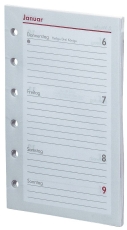 Ersatzkalendarium Pocket - A7, 1 Woche / 2 Seiten