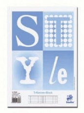 T-Konten-Block Style, A4, 10 Konten je Seite, Blautöne