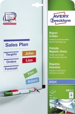 J8871-5 Magnet-Schilder, 78 x 28 mm, spezialbeschichtet, 5 Blatt/90 Etiketten, weiß