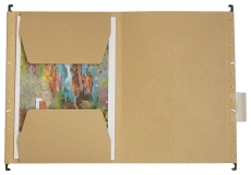 1917 Hängetasche ALPHA® - seitlich 2 Jurisklappen, Natronkarton, naturbraun