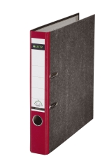 1050 Ordner Pappe A4 Wolkenmarmor, 52 mm, rot