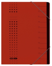 Ordnungsmappe chic - 12 Fächer, A4, Karton (RC), 450 g/qm, rot