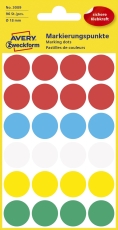3089 Markierungspunkte - Ø 18 mm, 4 Blatt/96 Etiketten, farbig sortiert