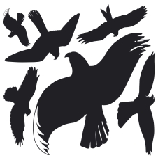 4485 Home Fensterwarnvögel Kunststoff-Folie 14,5x4,5mm schwarz, transparent, 1Bogen